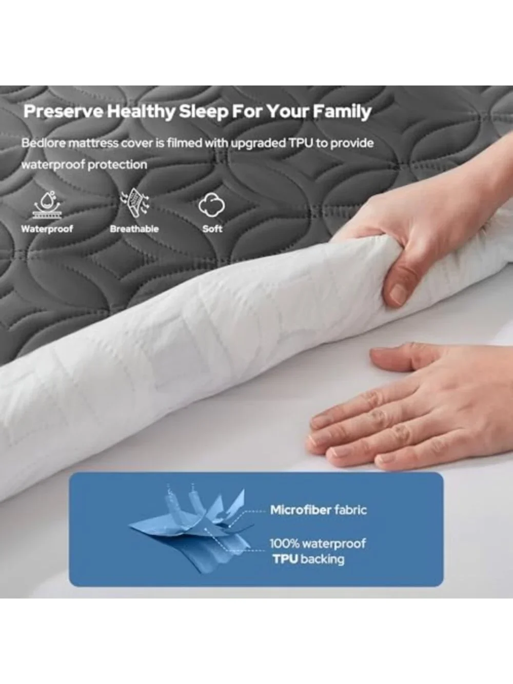King Size Waterproof Mattress Protector Pad - Hypoallergenic, Soft & Durable
